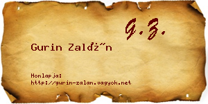 Gurin Zalán névjegykártya